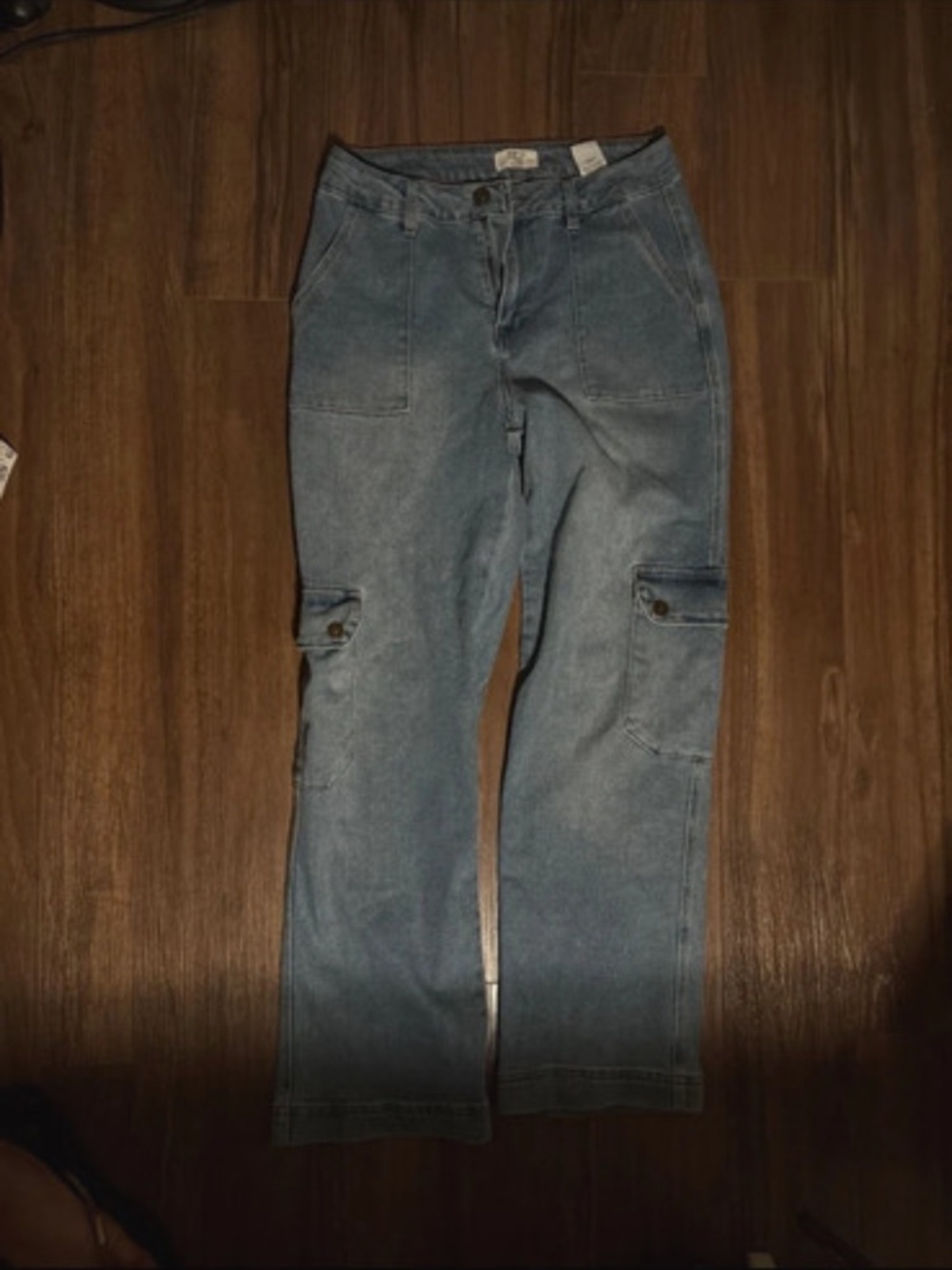 Women’s Light Blue Cargo Jeans - Casual Utility Style
